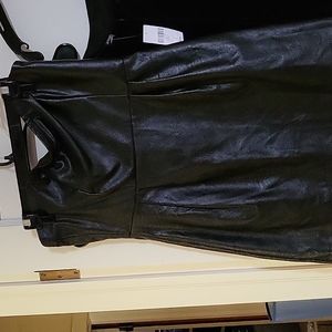 Strapless pleather dress